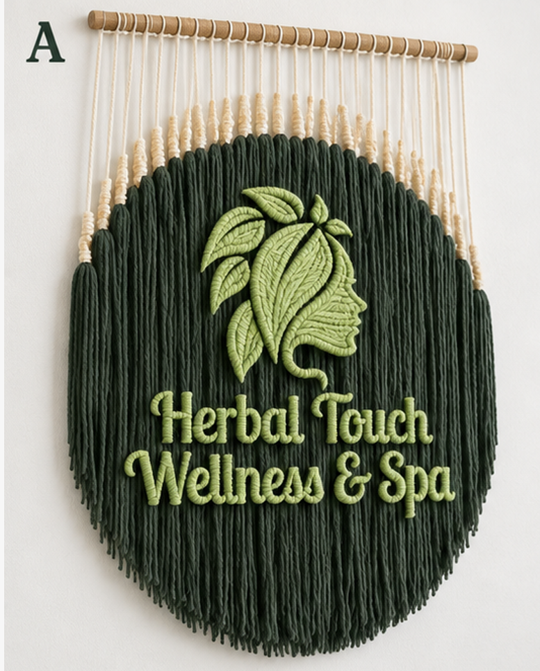Custom Macrame Business Logo Wall Hanging, Personalized Fiber Art Sign