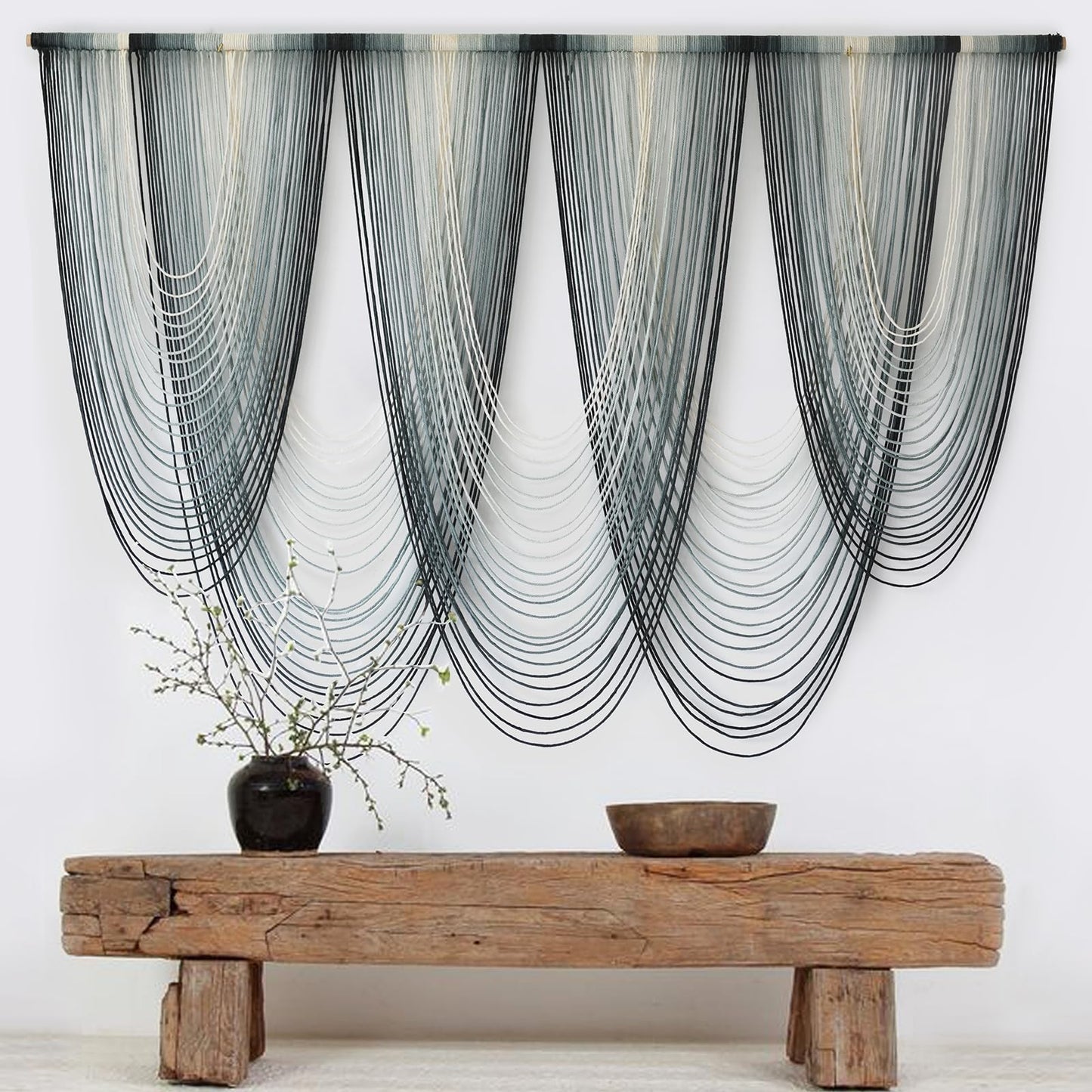 Large Macrame Wall Hanging Dip-Dyed Boho Wall Decor Craftsmanship Fiber Art