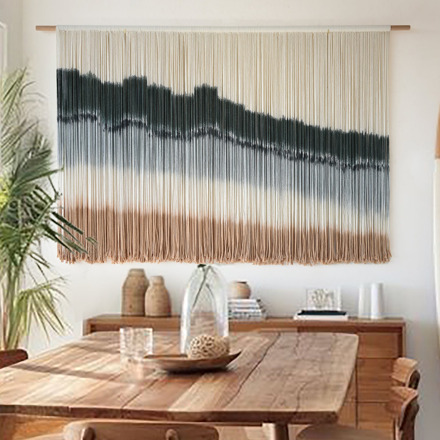 Large Macrame Wall Hanging Dip Dye Craftsmanship Fiber Yarn Wall Art Home Decor