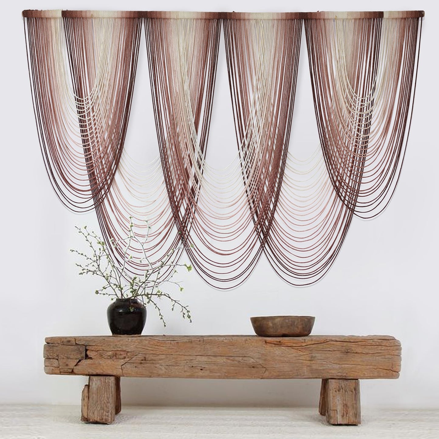 Macrame Wall Hanging Pink Dip Dyed Large Macrame Wall Decor Fiber Art