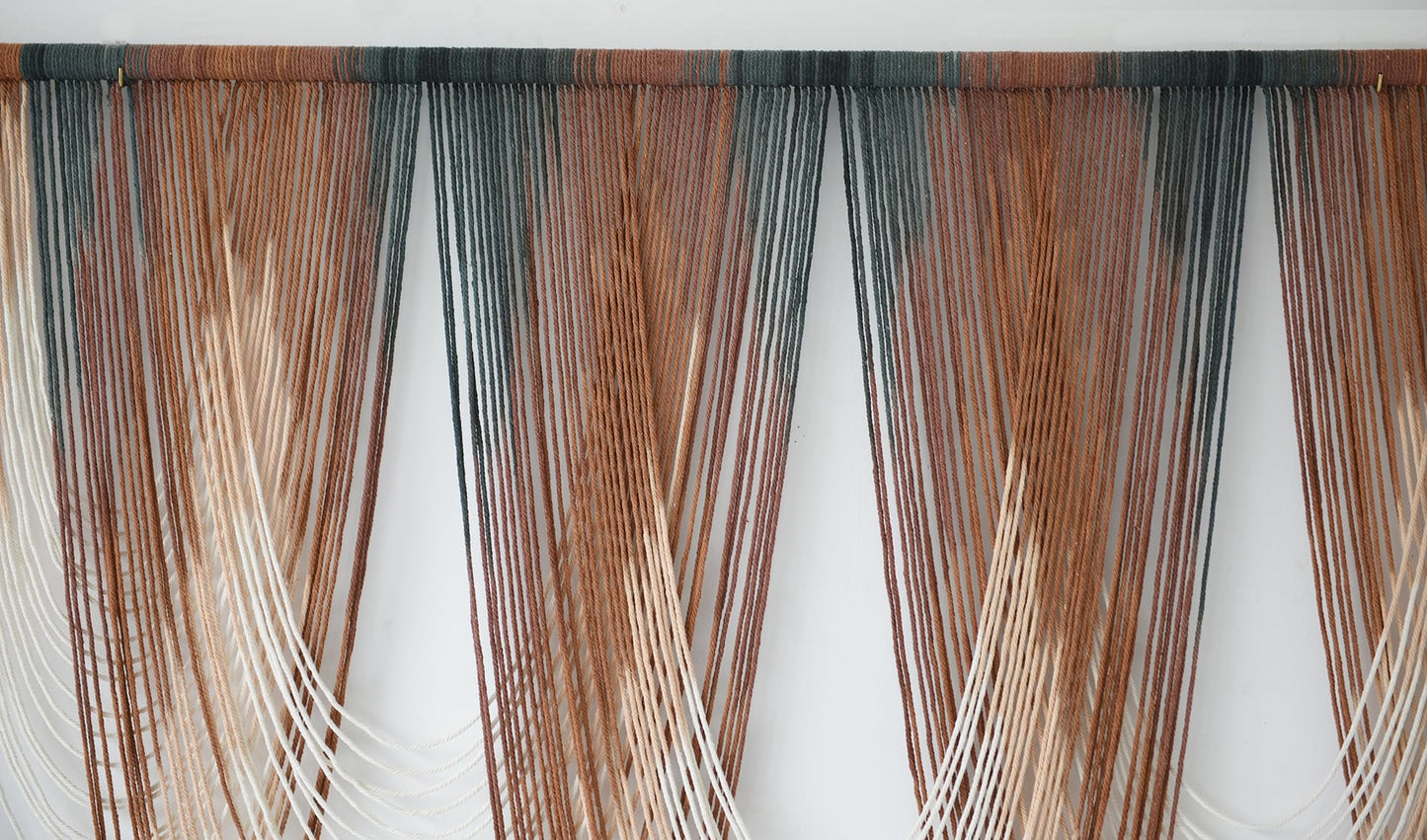 Macrame Wall Hanging Brown Dip-Dyed Large Macrame Wall Decor For Living Room