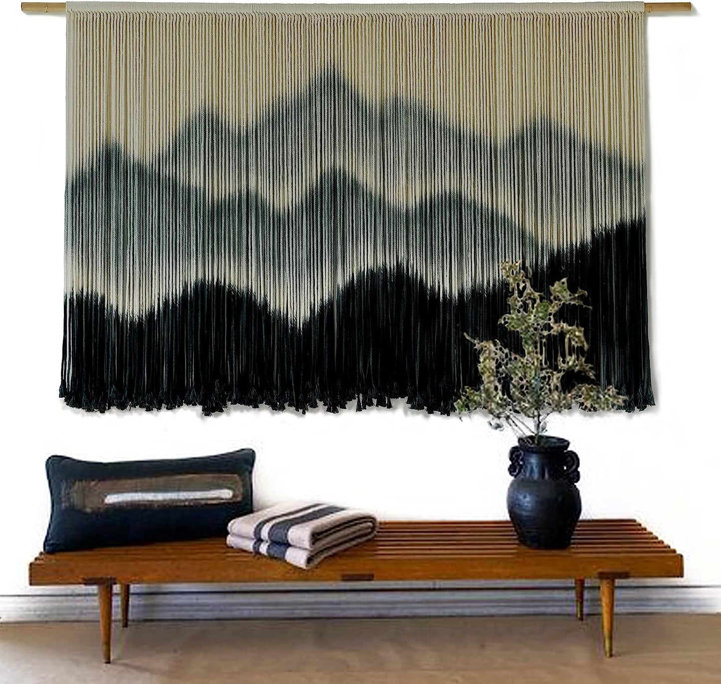 Macrame Wall Hanging Mountain Dip-Dyed Macrame Wall Decor