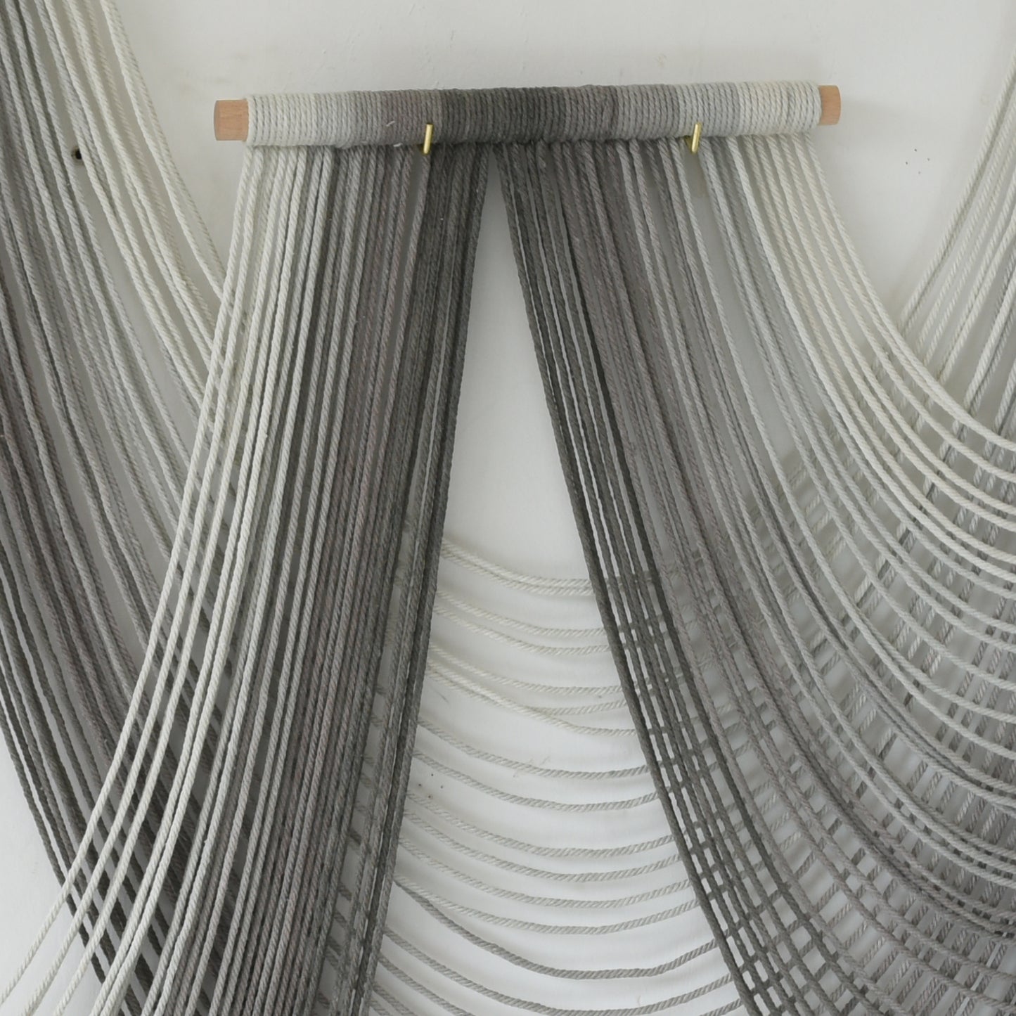 Large Macrame Wall Hanging Dip-Dyed Grey Purple Craftsmanship Fiber Art