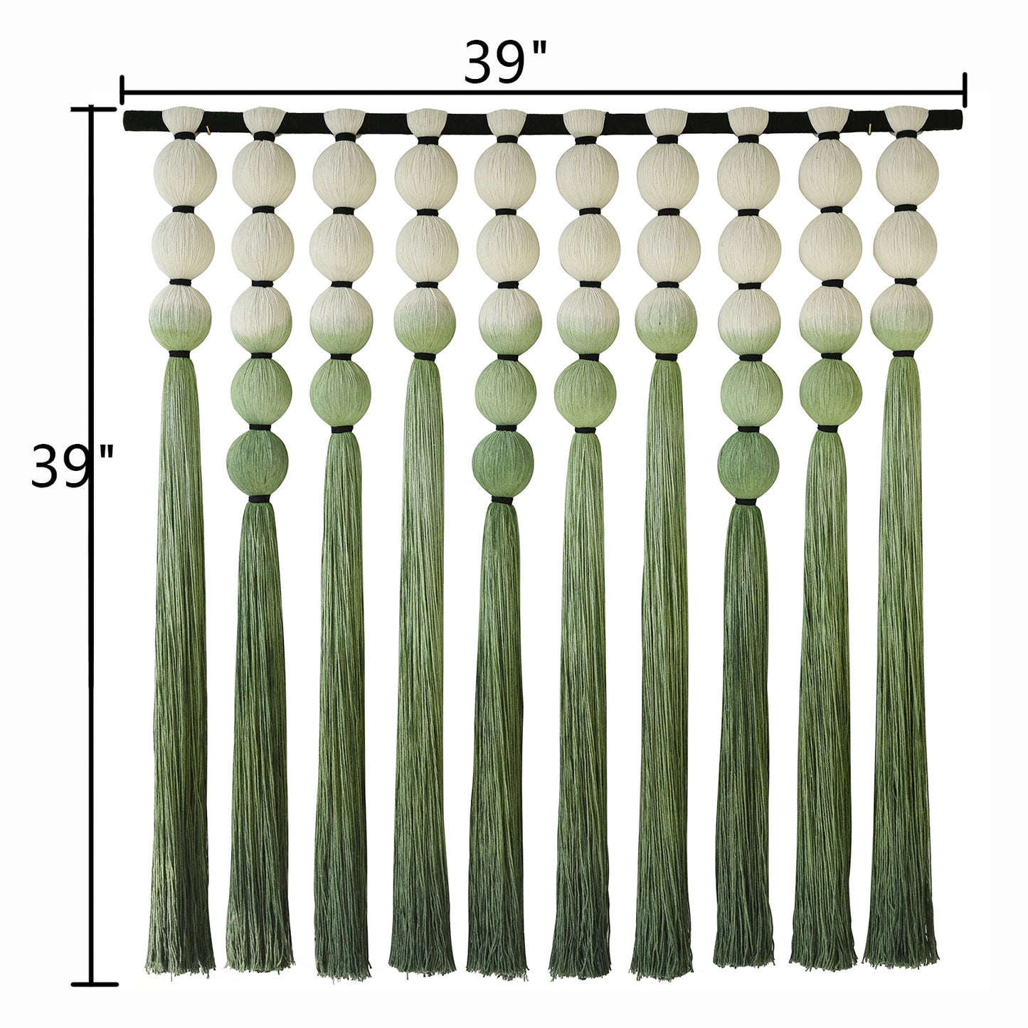Macrame Wall Decor Green Dip Dye Sphericity Cotton Textile Wall Art