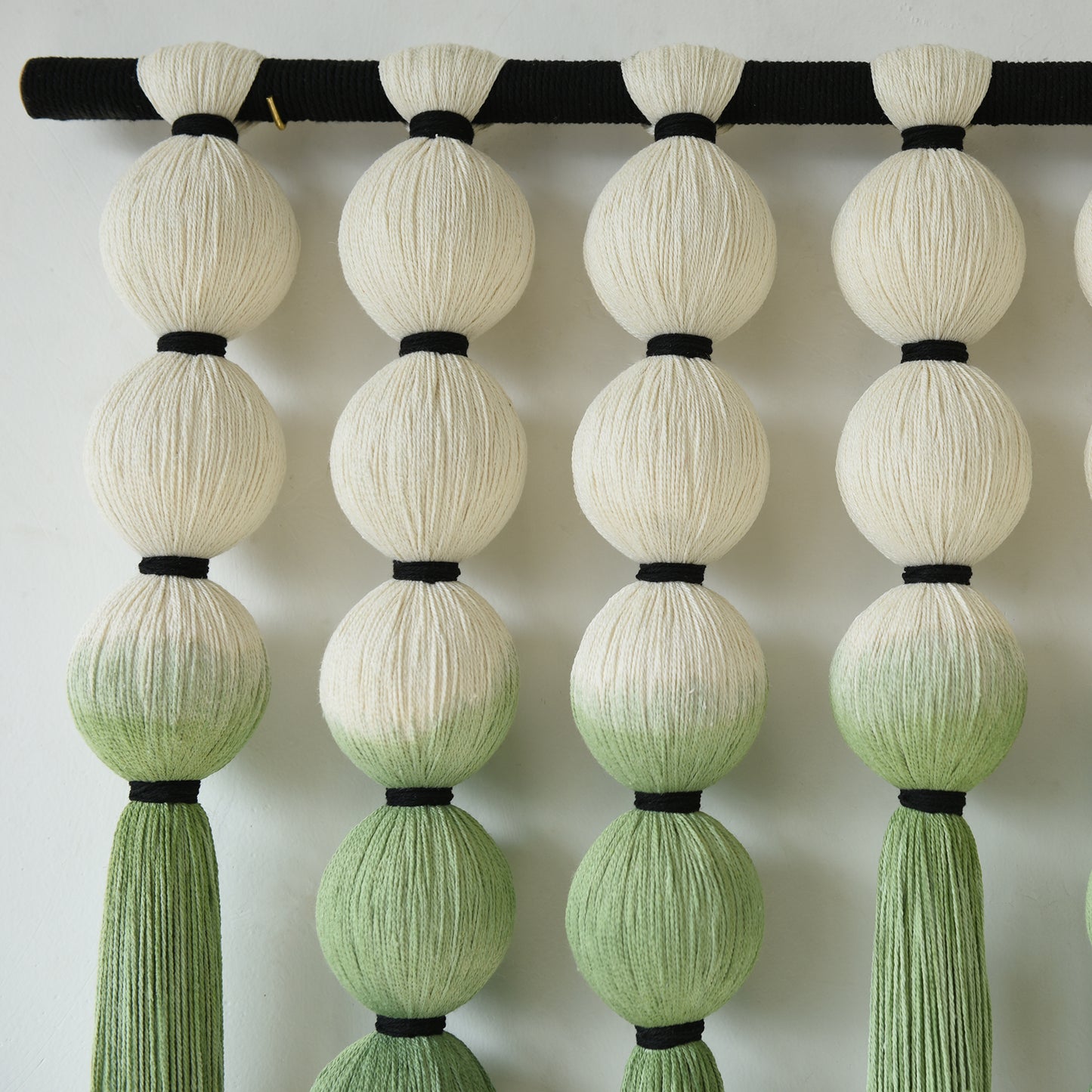 Macrame Wall Decor Green Dip Dye Sphericity Cotton Textile Wall Art