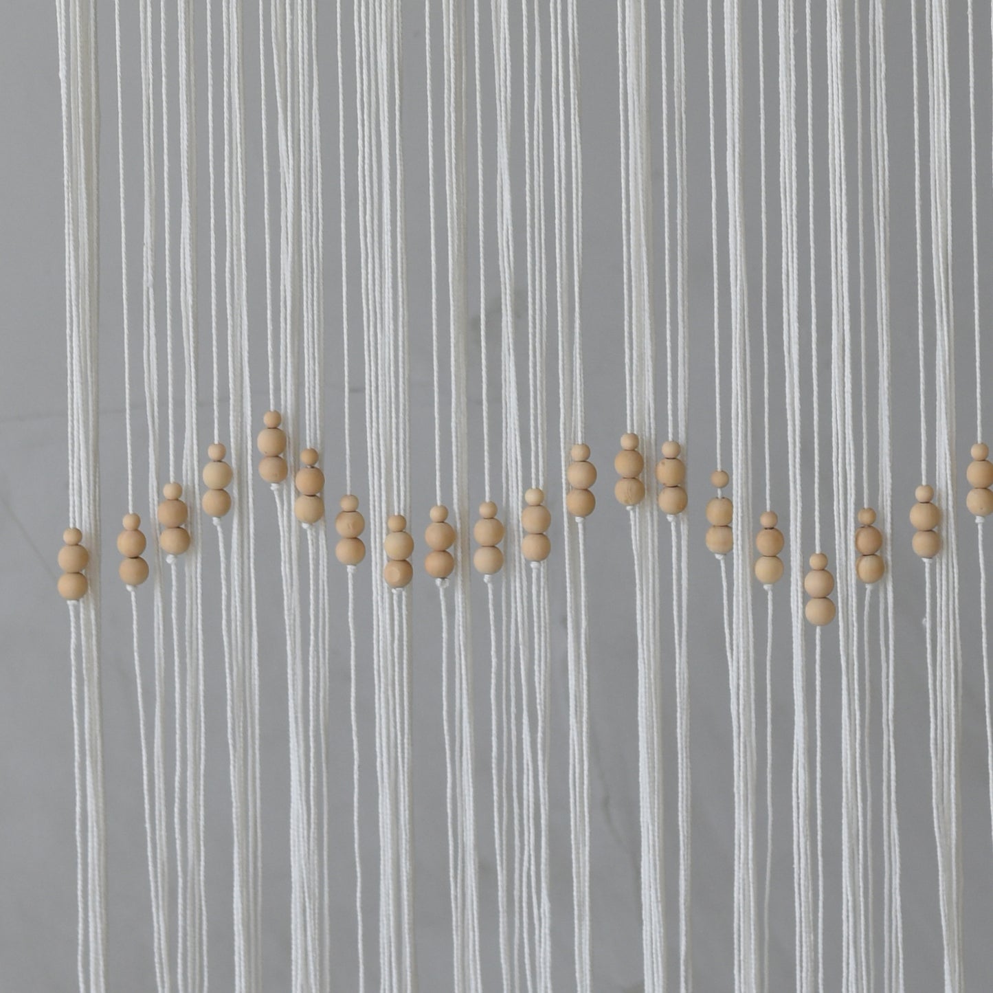 Macrame Curtain Beaded Doorway Panel Backdrop White