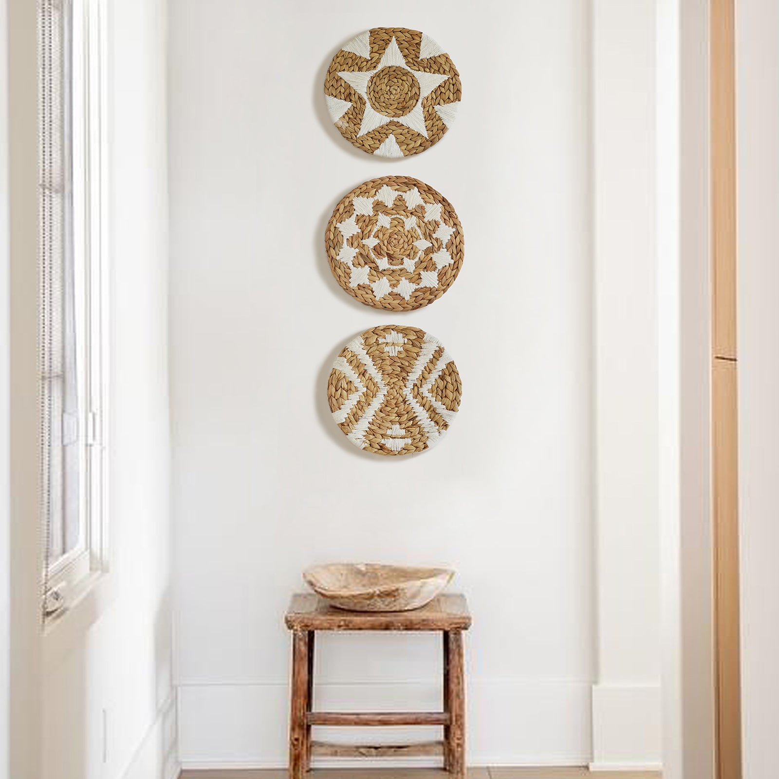 Woven Wall Basket Decor Set of 3 Boho Wall Decor