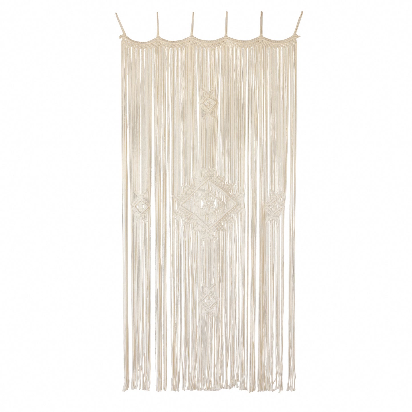 Macrame Curtain Handmade Ivory Boho Curtains for Bedroom
