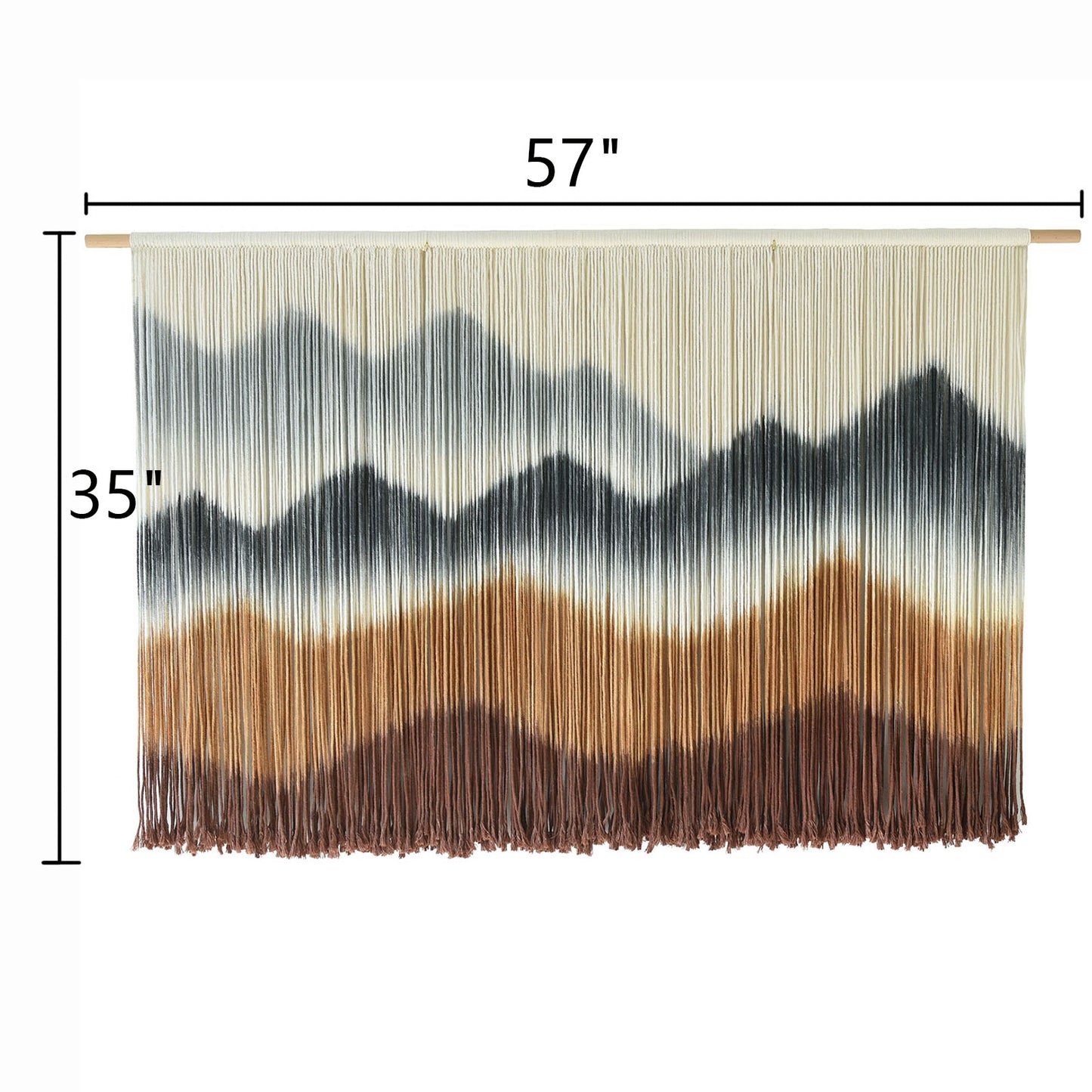 Macrame Wall Hanging Mountain Dip-Dyed Macrame Wall Decor