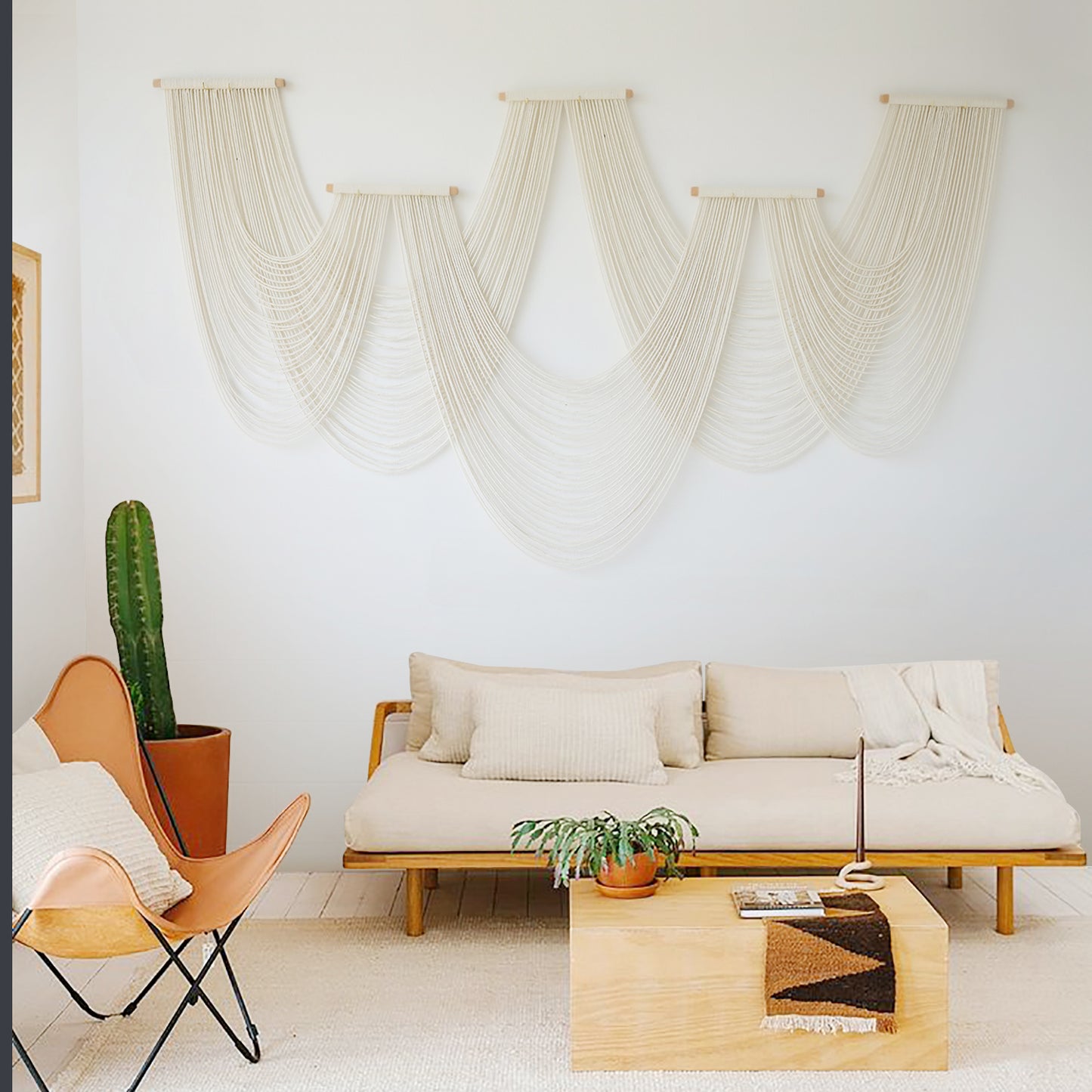 Macrame Wall Hanging Home Decor Modern Fiber Wall Art Geometric Decoration