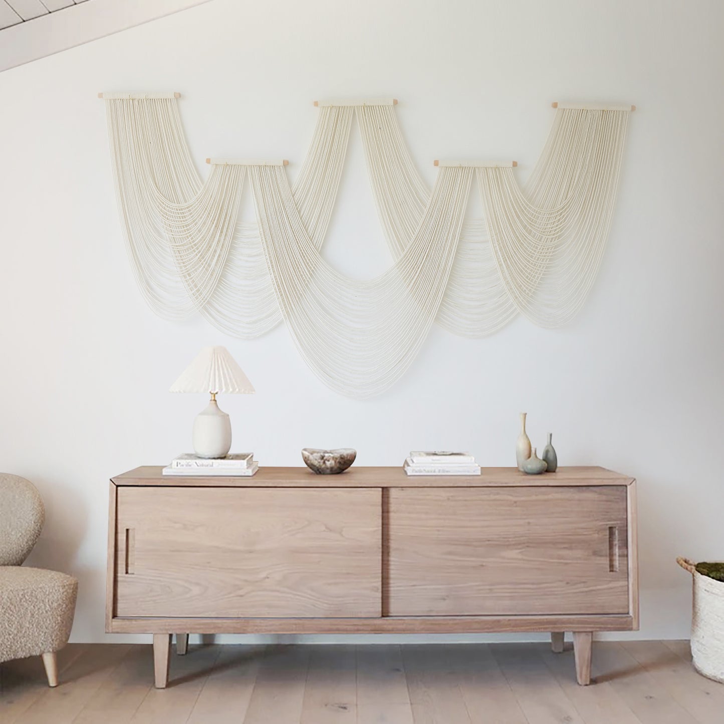 Macrame Wall Hanging Home Decor Modern Fiber Wall Art Geometric Decoration