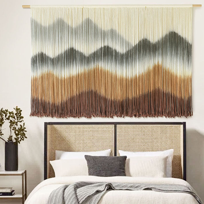Macrame Wall Hanging Mountain Dip-Dyed Macrame Wall Decor