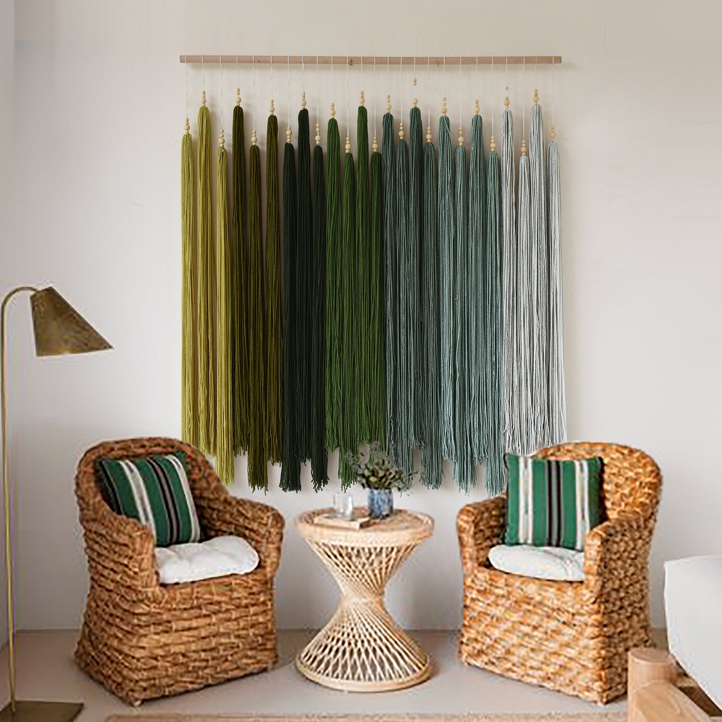 Macrame Wall Hanging Large Yarn Fiber Wall Art Geometric Aesthetic