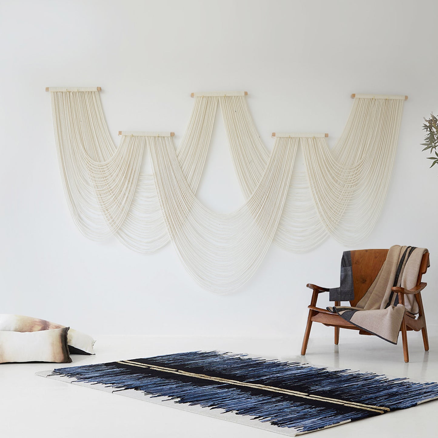 Macrame Wall Hanging Home Decor Modern Fiber Wall Art Geometric Decoration