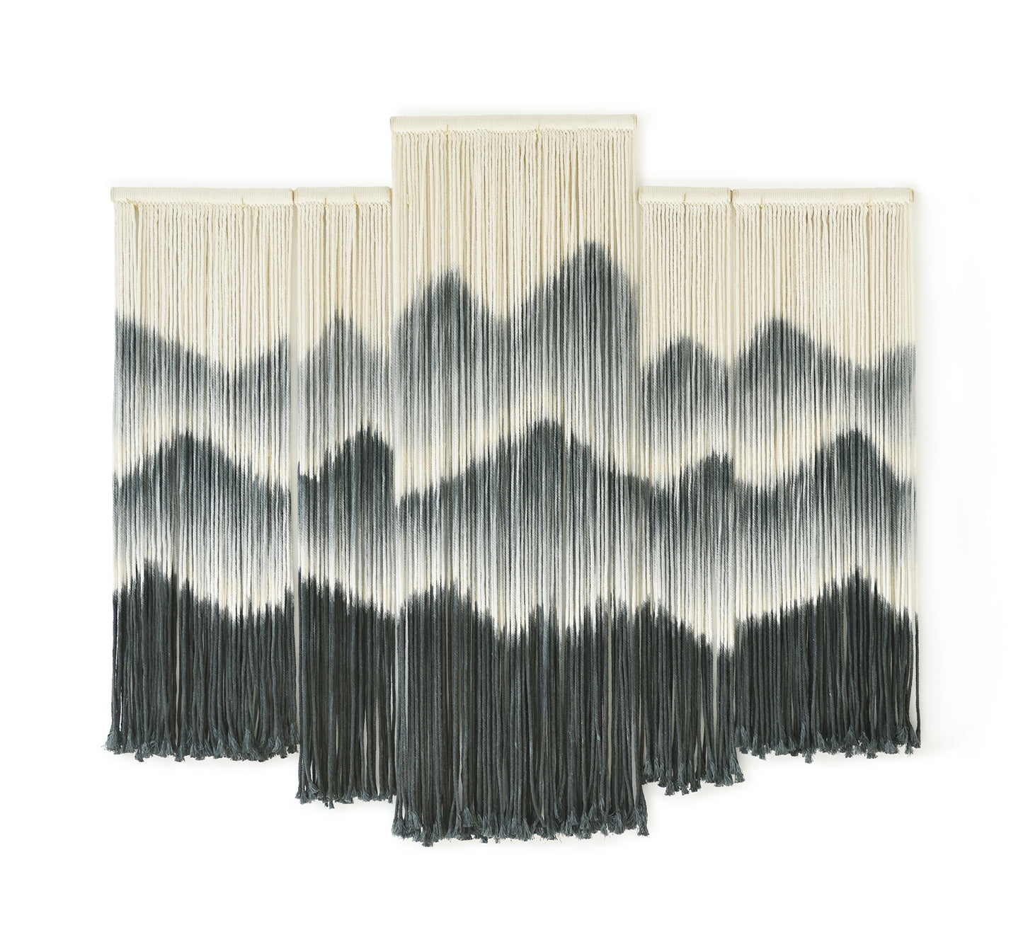 Macrame Wall Hanging Handmade Dip-Dyed Mountain Macrame Wall Decor ,Set of 6