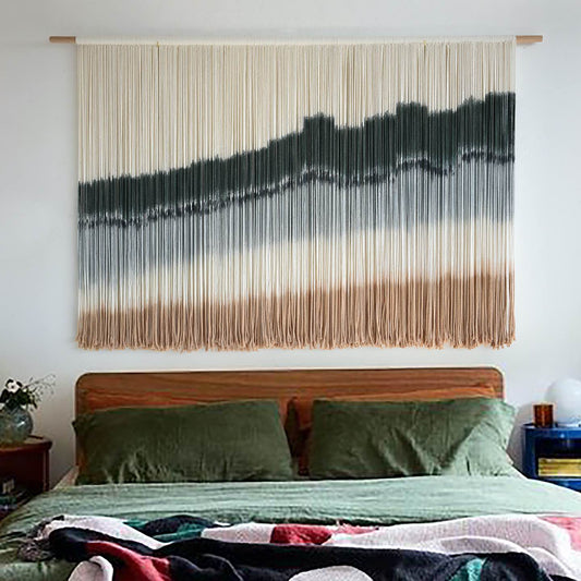 Large Macrame Wall Hanging Dip Dye Craftsmanship Fiber Yarn Wall Art Home Decor