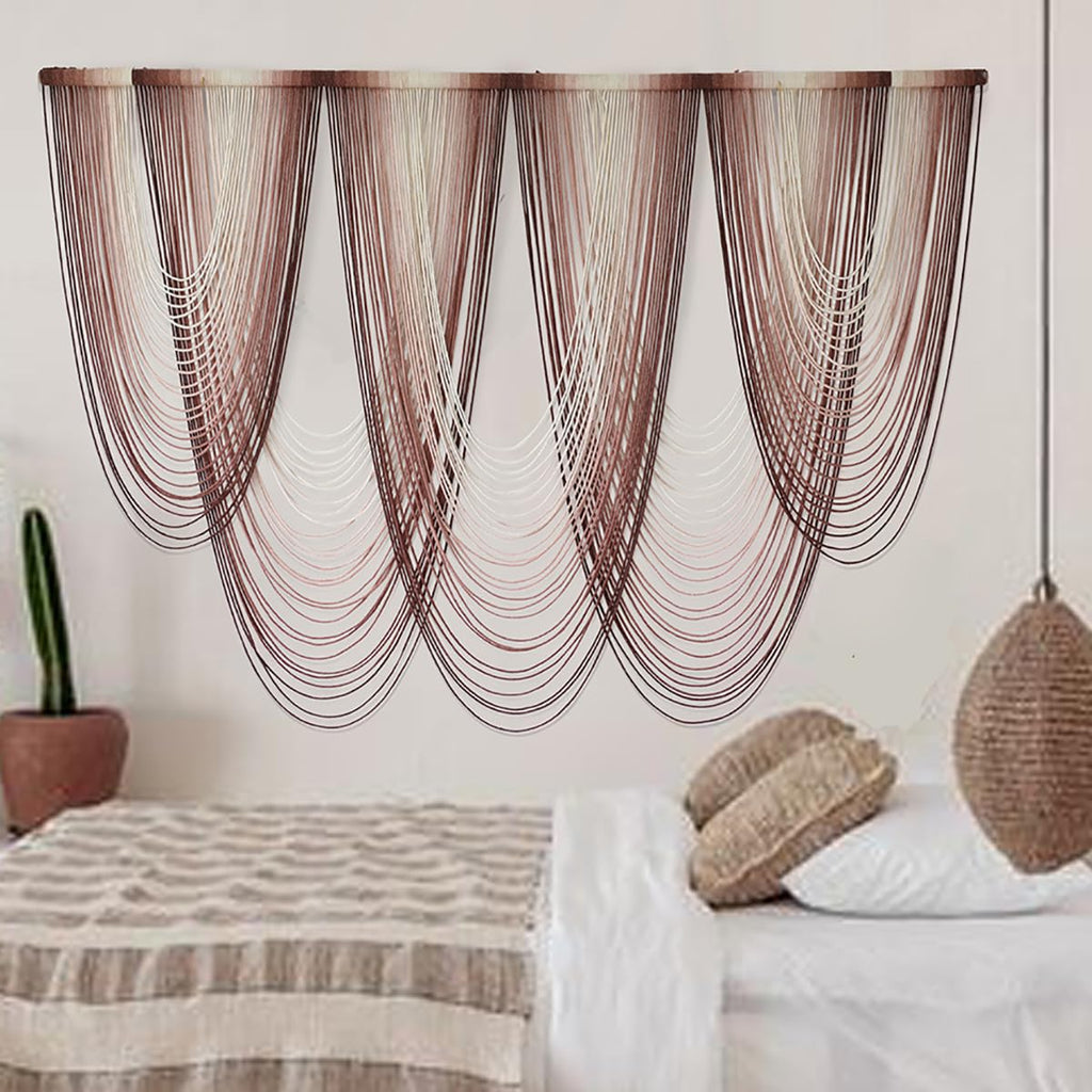 Macrame Wall Hanging Pink Dip Dyed Large Macrame Wall Decor Fiber Art