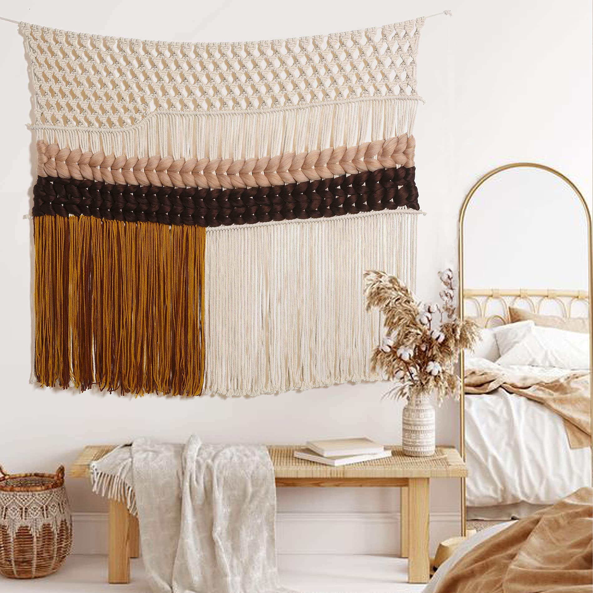 Macrame Wall Hanging Woven Large Fiber Art Handmade Home Room Decor