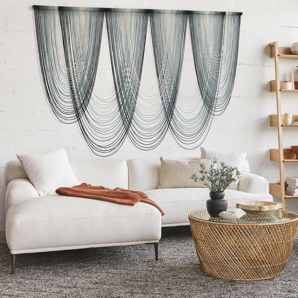 Large Macrame Wall Hanging Dip-Dyed Boho Wall Decor Craftsmanship Fiber Art