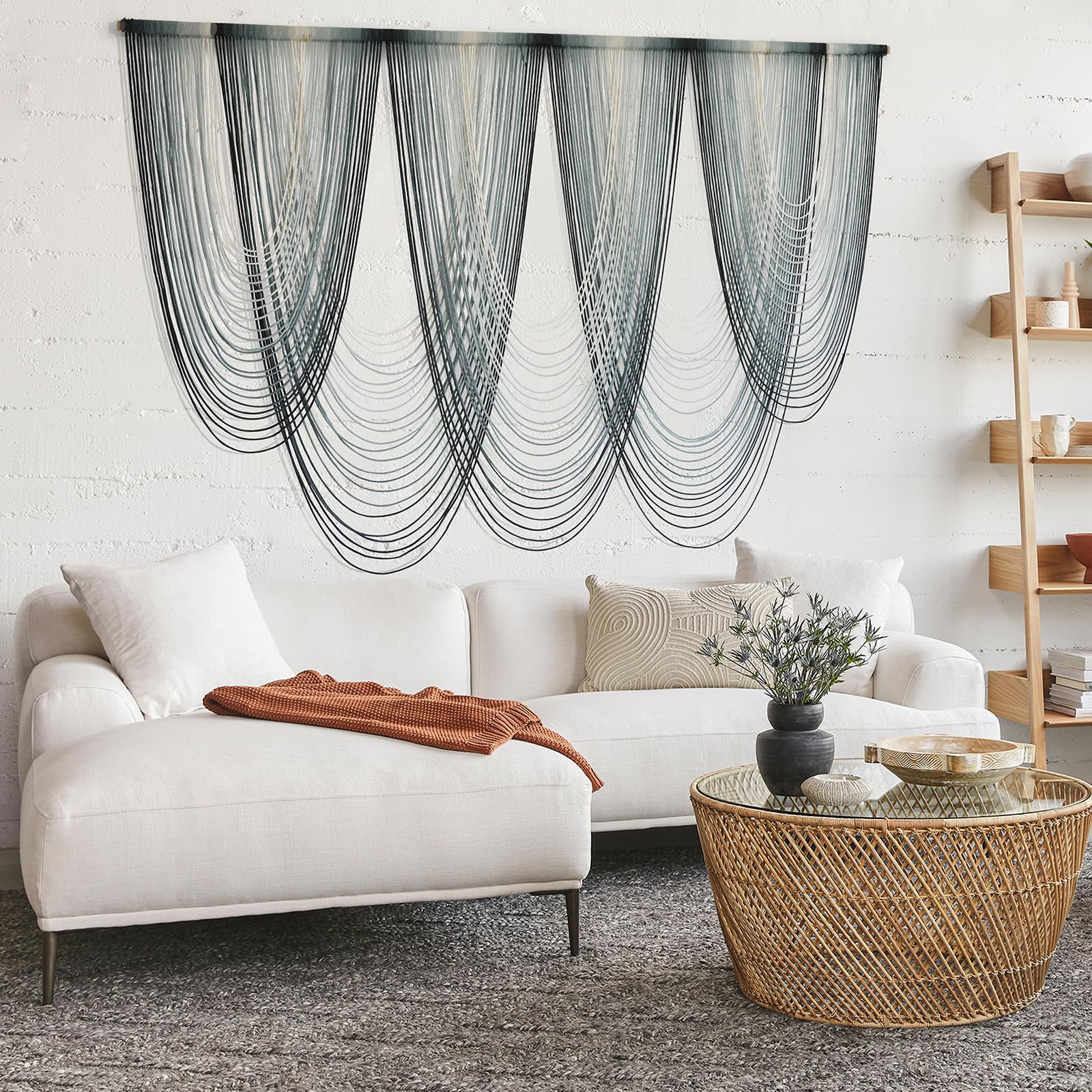 Large Macrame Wall Hanging Dip-Dyed Boho Wall Decor Craftsmanship Fiber Art