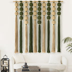 Macrame Wall Hanging Green Jute Sphericity Cotton Textile Wall Hanging