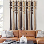 Macrame Wall Hanging Brown Khaki Sphericity Cotton Textile Yarn Wall Art