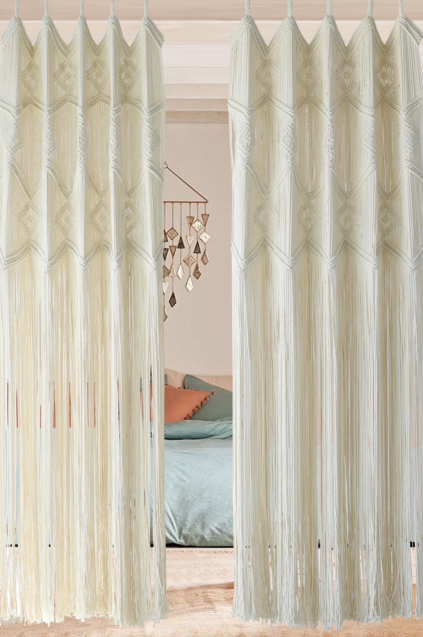 Macrame Curtains Windows 2 Panels Wedding Backdrop