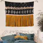 Macrame Wall Hanging Black Woven Macrame Wall Decor Boho Wall Decor