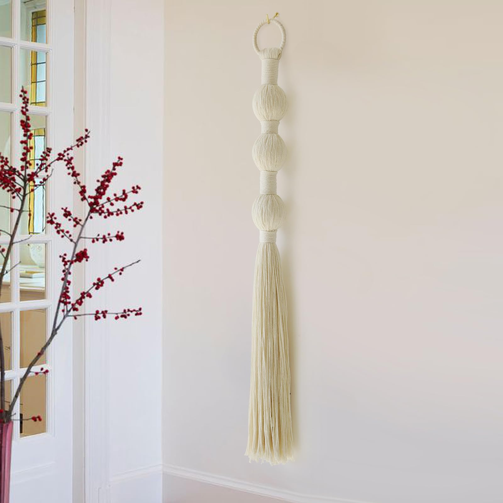 Macrame Wall Hanging Small Sphericity Cotton Textile Tassel