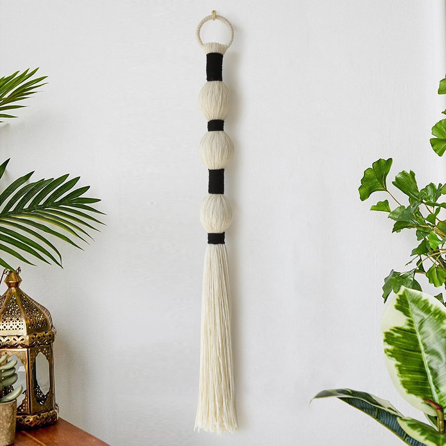 Boho Decor Small Sphericity Cotton Textile Tassel  27'' L x 2.3'' W