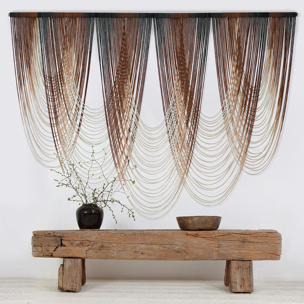Macrame Wall Hanging Brown Dip-Dyed Large Macrame Wall Decor For Living Room