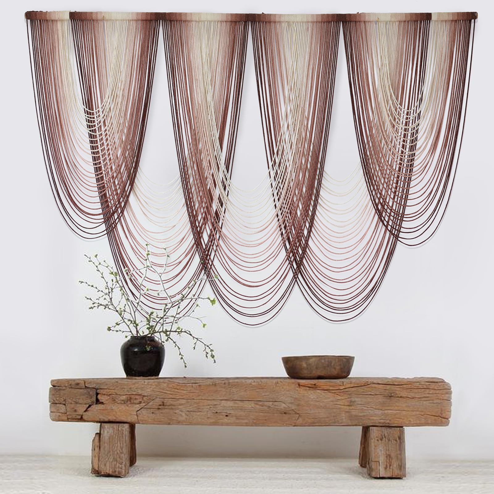 Macrame Wall Hanging Pink Dip Dyed Large Macrame Wall Decor Fiber Art
