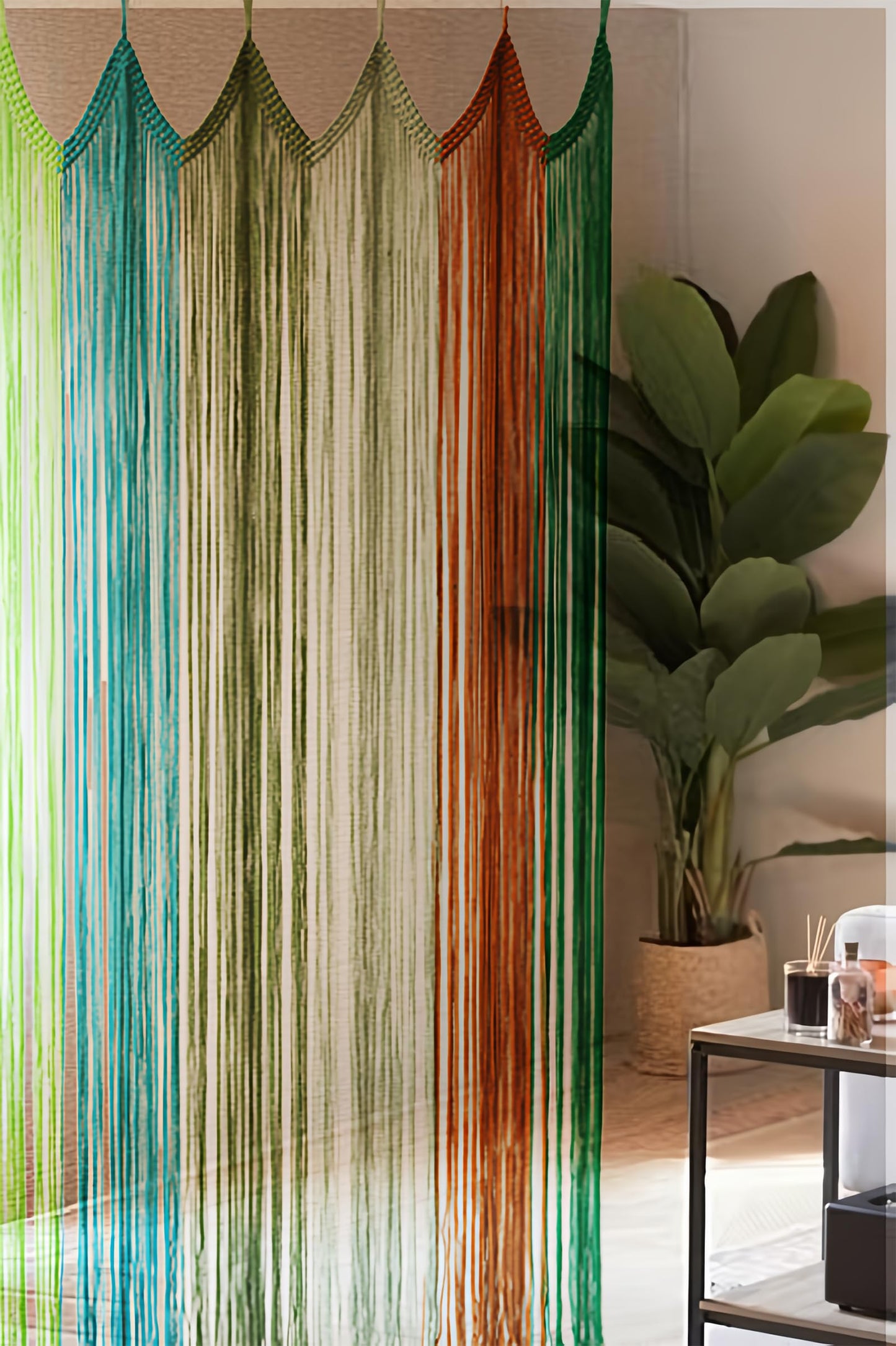 Macrame Curtain Boho Doorway Window Curtains for Wall Door Divider Windows Door Wedding Background(Colorful)