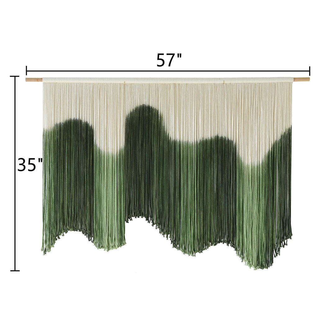 Large Macrame Wall Hanging Green Dip-Dyed Wall Art
