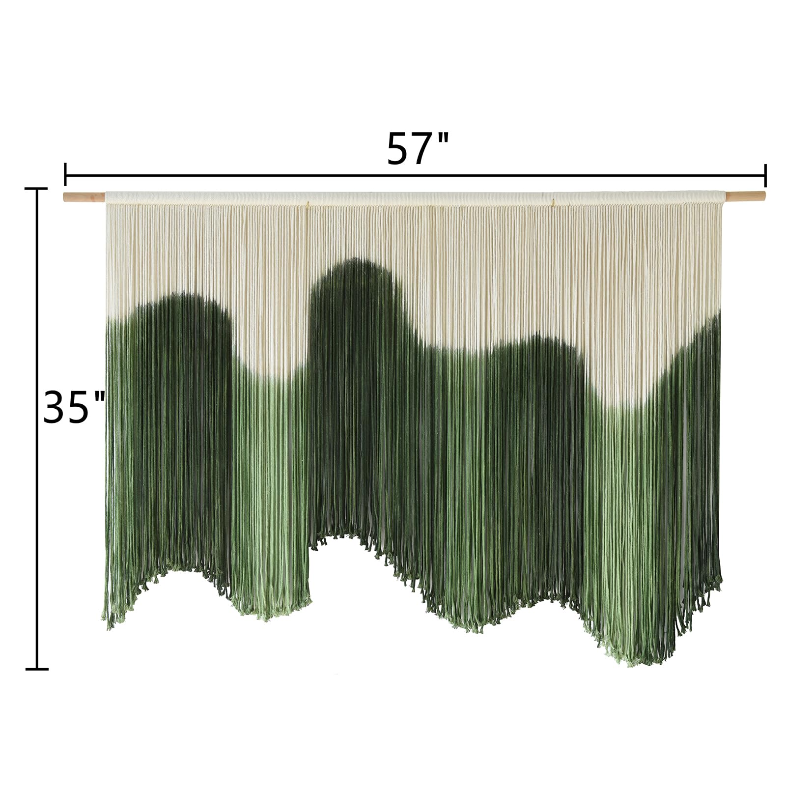 Large Macrame Wall Hanging Green Dip-Dyed Wall Art