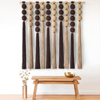 Macrame Wall Hanging Brown Khaki Sphericity Cotton Textile Yarn Wall Art