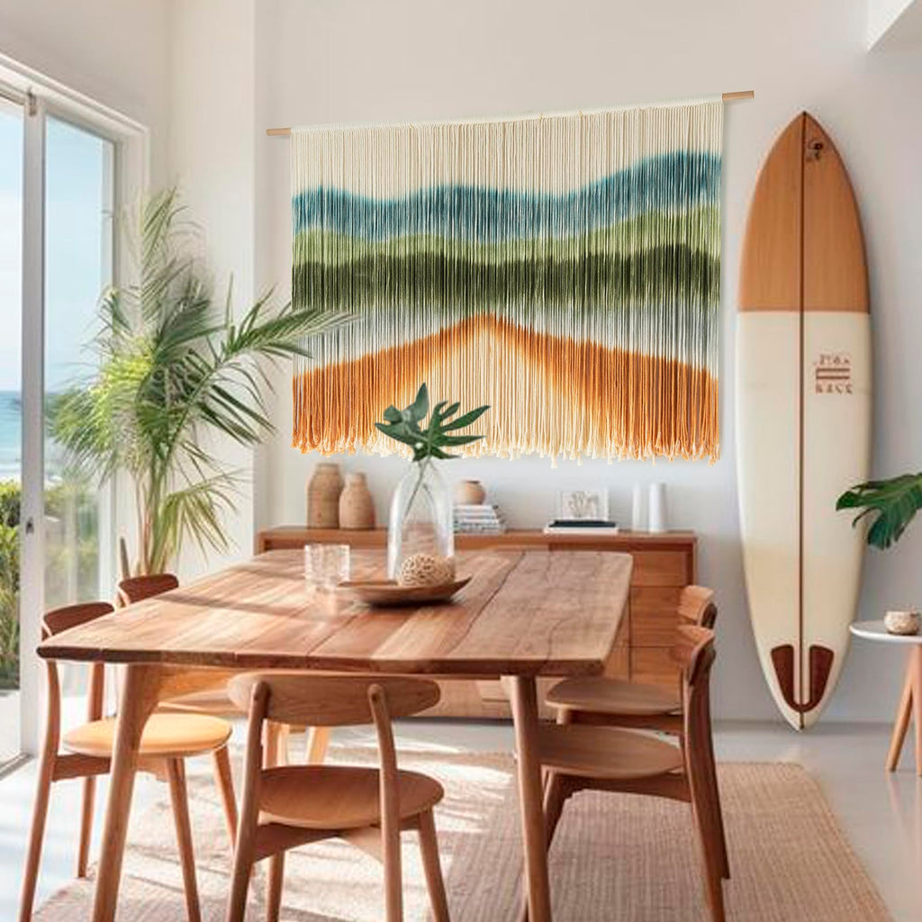 Macrame Wall Hanging Dip-Dye Chic Home Decor Living Room Backdrop