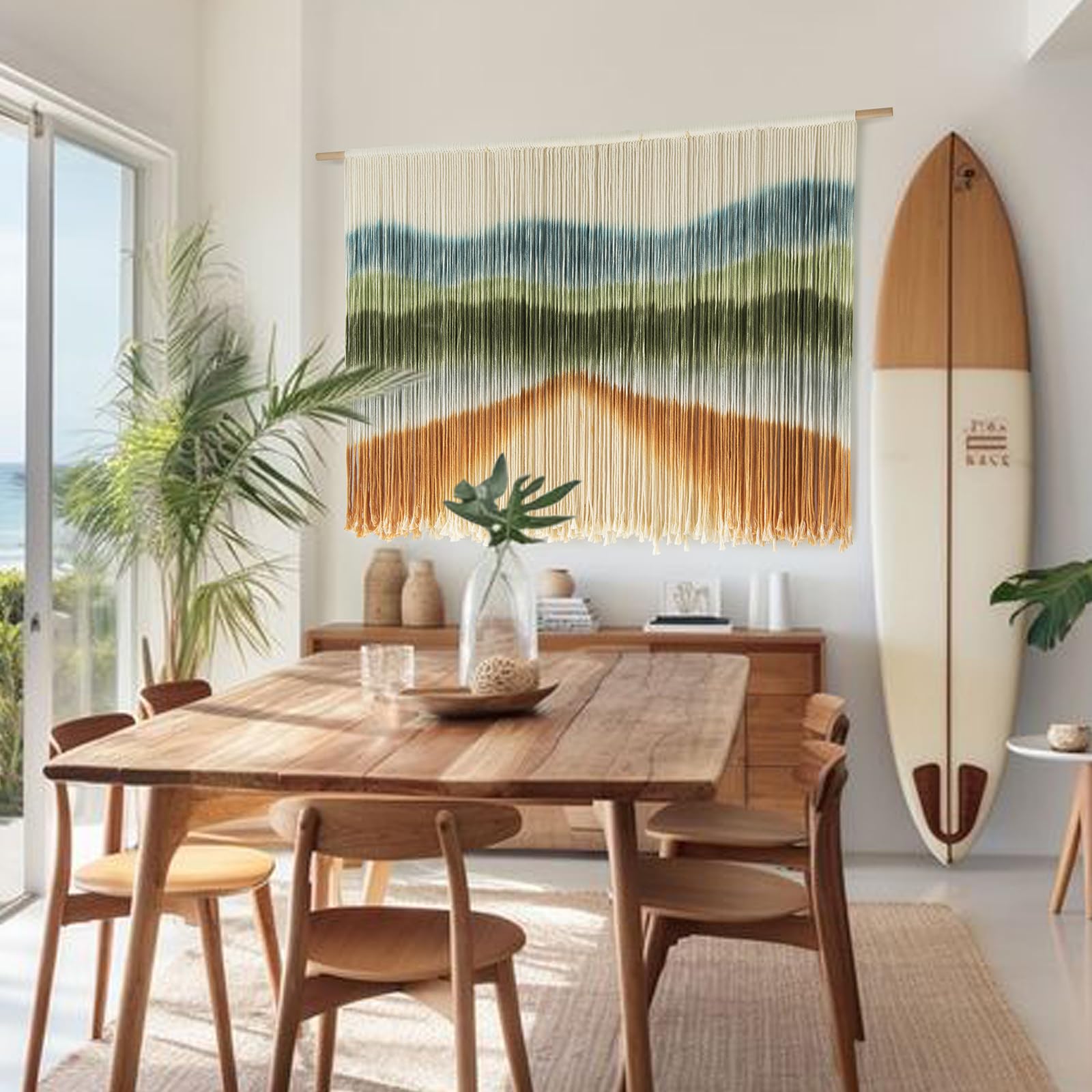 Macrame Wall Hanging Dip-Dye Chic Home Decor Living Room Backdrop