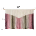 Large Macrame Wall Hanging Pink Tie-Dye Yarn Wall Art