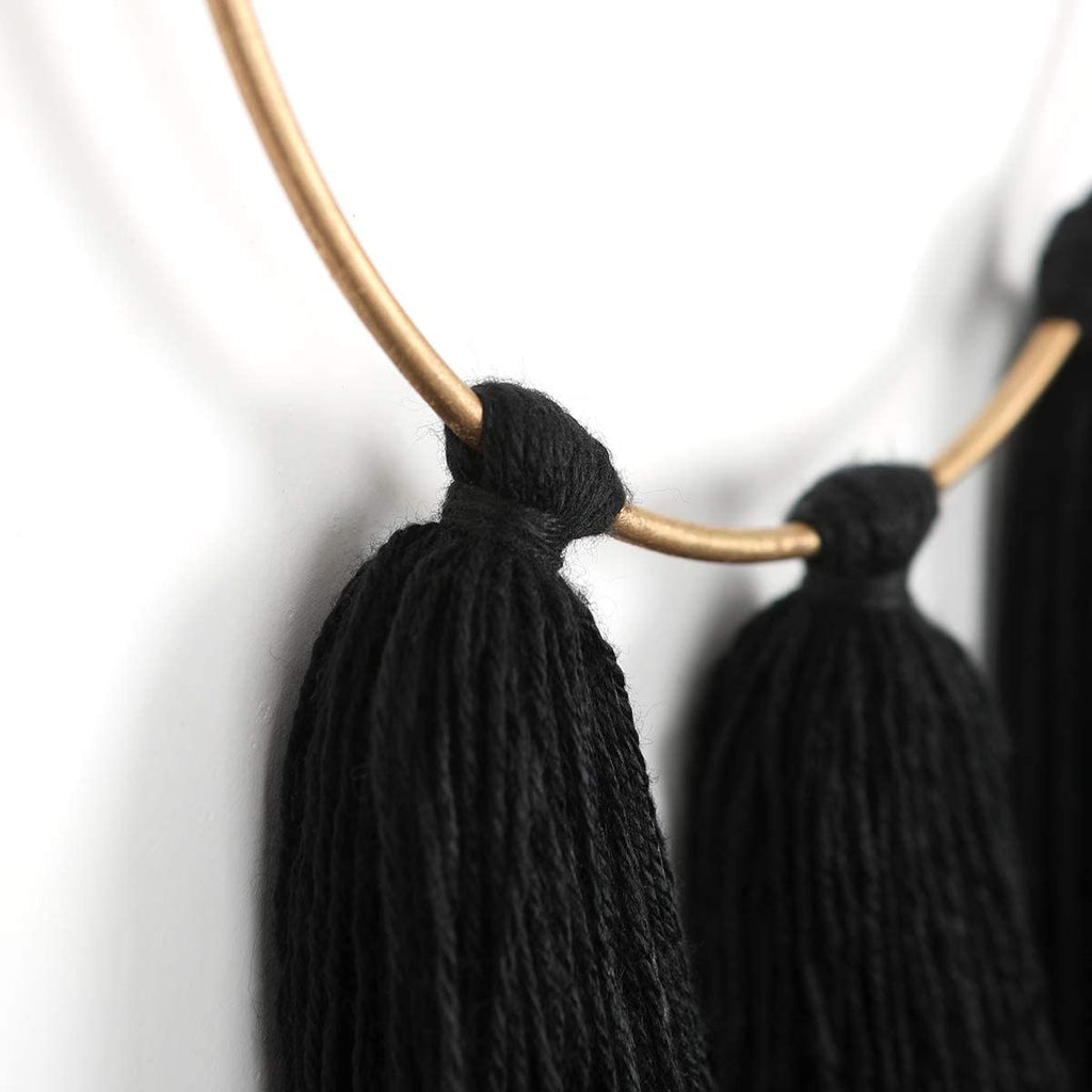 Boho Wall Decor Black Macrame Wall Hanging Metal Wall Art Cute Home Small Wall Decor