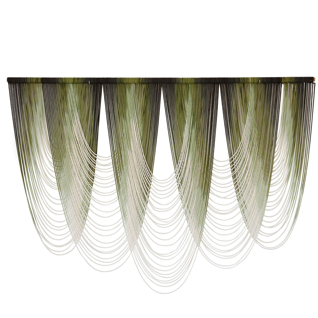 Macrame Wall Hanging Green Dip-Dyed Large Macrame Wall Decor Yarn Tapestry
