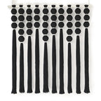 Black Macrame Wall Hanging Sphericity Cotton Textile  Fiber Yarn Art