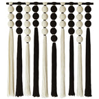 Large Macrame Wall Hanging Black and White Sphericity Cotton Fiber Yarn Art