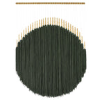 Large Macrame Wall Hanging Green Yarn Fiber Wall Art Beaded Tassel Home Decor