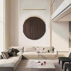 Macrame Wall Hanging Brown Yarn Wall Decor Round Tassel Home Wall Art