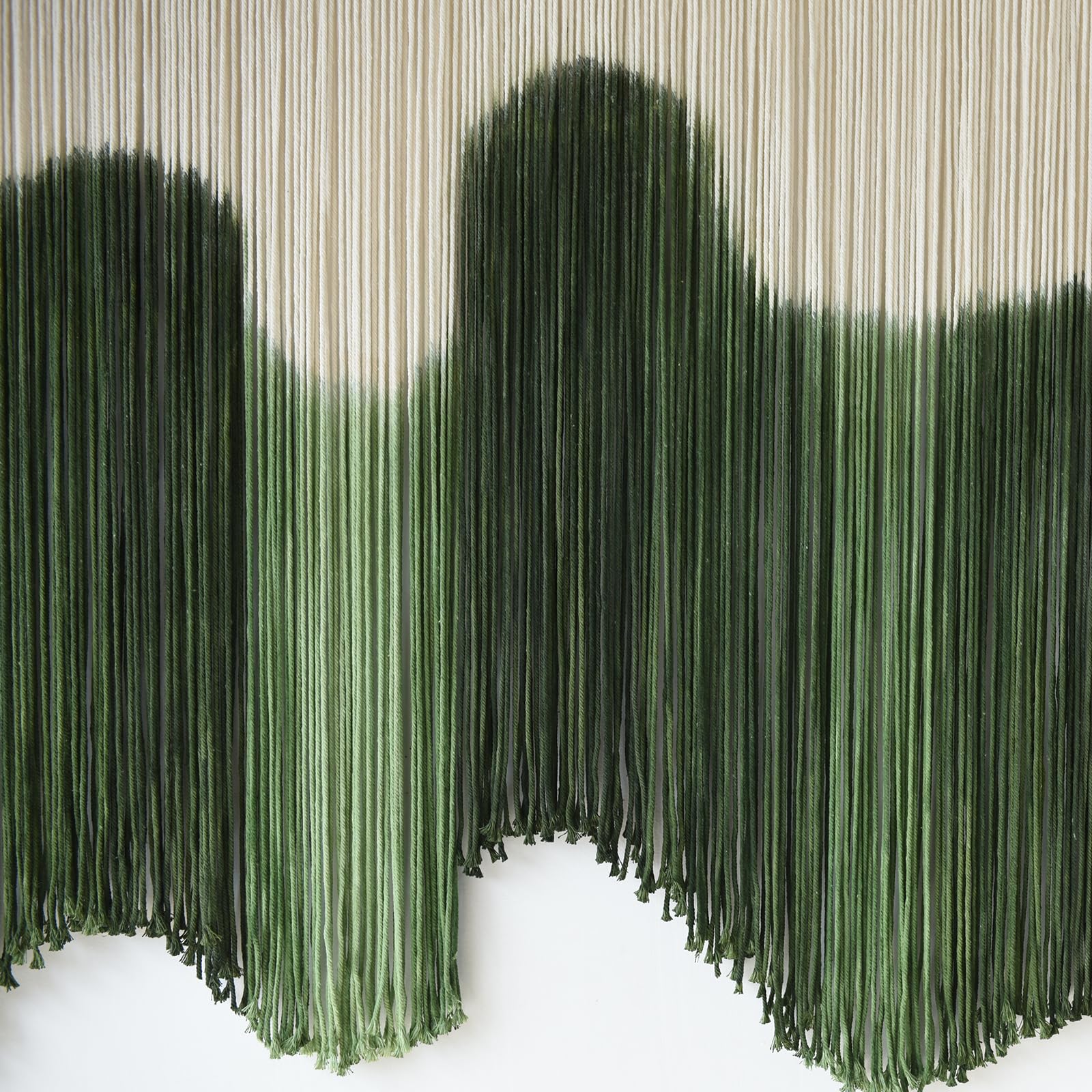 Large Macrame Wall Hanging Green Dip-Dyed Wall Art