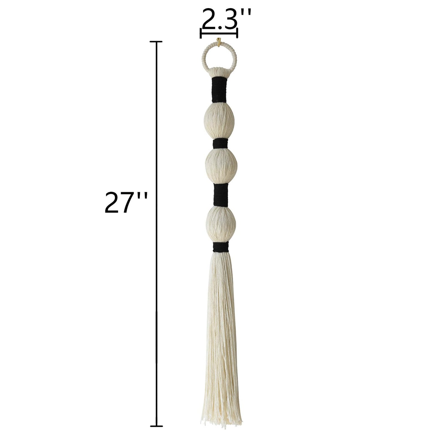 Boho Decor Small Sphericity Cotton Textile Tassel  27'' L x 2.3'' W
