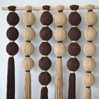 Macrame Wall Hanging Brown Khaki Sphericity Cotton Textile Yarn Wall Art