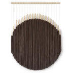 Macrame Wall Hanging Brown Yarn Wall Decor Round Tassel Home Wall Art