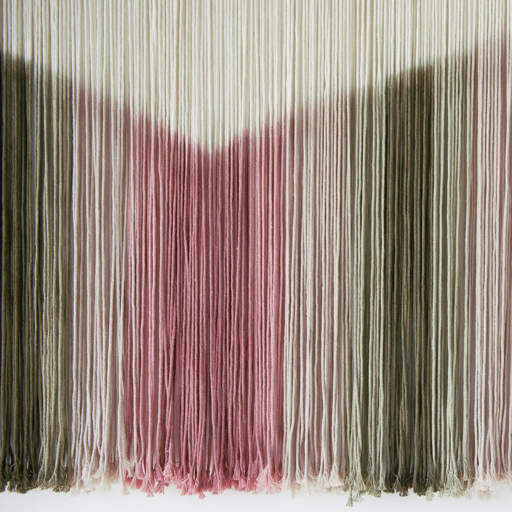 Large Macrame Wall Hanging Pink Tie-Dye Yarn Wall Art